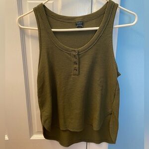 Wild Fable Olive Green Waffle Tank Top